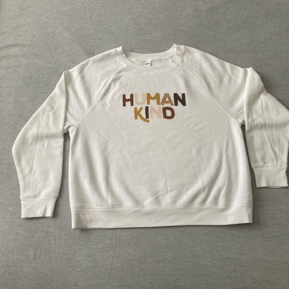 Like new Old Navy Vintage Fleece Graphic Crewneck Sweatshirt “Human Kind” - L - Picture 3 of 7